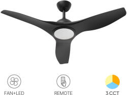 Braytron Ventilátor, mennyezeti csillárventilátor távirányítóval, CCT 24+35W fekete (BR-BH85-00201)