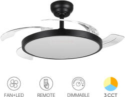 Braytron Ventilátor + LED lámpa távirányítóval, dimmelhető CCT 32+30W fekete (BR-BH85-00301)