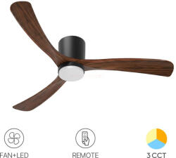 Braytron Ventilátor, mennyezeti csillárventilátor távirányítóval, CCT 18+30W fekete, fa (BR-BH85-00216)