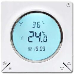 Techstar Termostat Techstar® TH-12, Ecran Digital, Incastrabil, 16A, 3500W, Alimentare 220V, Senzor Pardoseala, Alb (SKU2035)