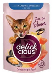 Delickcious Lazacszeletek kagylóval ízletes szószban 85g