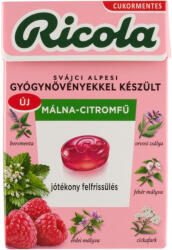 Ricola cukormentes gyógynövényes cukorka - málna-citromfű 40 g