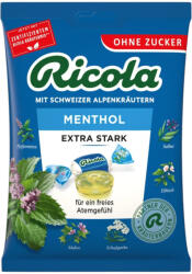 Ricola cukormentes gyógynövényes cukorka - extra erős 75 g