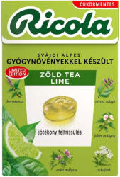 Ricola cukormentes gyógynövényes cukorka - zöldtea-lime 40 g