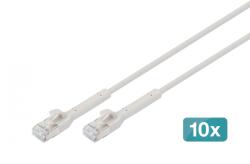 ASSMANN DK-1632-A-010B-10 Cablu de legătură unghiular CAT 6A F-FTP, cupru, 1 m, gri, 10 buc (DK-1632-A-010B-10)
