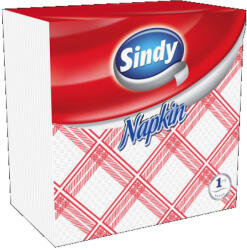 Sindy szalvéta 1 rétegű 45 db kockás (piros) 33x33cm (5998648705331)
