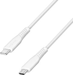 LogiLink USB 2.0 Type-C kábel, C/M - micro USB/M, 480 Mbps, 12W, fehér, 2 m (4052792080896)