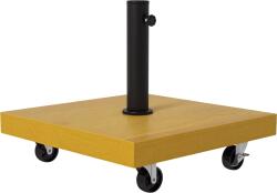 Outsunny Bază pentru Umbrelă cu Bară de 34/38/48mm din Metal şi Ciment cu Roţi cu Frână, 45x45x36.5 cm, Galben | Aosom Romania (84D-302V01YL)