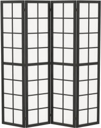 HomCom Paravan de Interior Pliabil cu 4 Panouri din Lemn și Material Nețesut, 160x170 cm, Negru și Alb | Aosom Romania (830-965V01BK)
