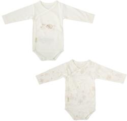Bimbidreams Комплект бодита с дълъг ръкав Bimbidreams - Noe, 2 броя, 0-1 м, White/Linen (8435629204447) - ozone