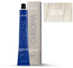 LAKMÉ COSMETICS Vopsea permanenta fara amoniac 10/38 blond platinat solar Chroma 60ml (8429421199384)