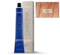 LAKMÉ COSMETICS Vopsea permanenta fara amoniac 10/39 blond deschis auriu cupru Chroma 60ml (8429421199391)