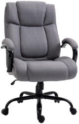 HomCom Vinsetto irodai szék, ergonomikus vezetői szék, teherbírás akár 220 kg, párnázott, széles ülés, hintafunkcióval, világosszürke (921-471LG)
