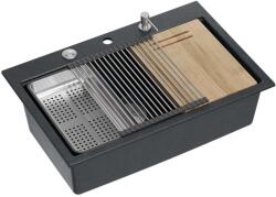  gránit mosogató MARC 110 WORKSTATION Black Metallic