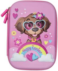 S-Cool Penar neechipat 3D S-COOL SC3308, 1 fermoar, 22.5 x 15.5 x 6 cm, Motiv Happy rainbow (SC3308) Penar