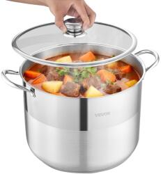 VEVOR Oala din otel inoxidabil VEVOR 15, 1 L cu capac din sticla, potrivita pentru toate tipurile de plite (HZ-V20T)