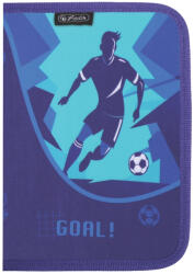 Herlitz Penar neechipat cu 1 fermoar si o clapa Herlitz 400211232, Motiv Football (400211232) Penar