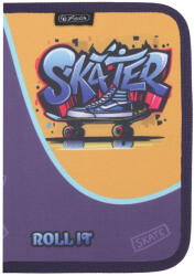 Herlitz Penar neechipat cu 1 fermoar si 2 clape Herlitz 400211240, Motiv Skater (400211240) Penar