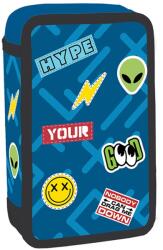 S-Cool Penar echipat cu 2 fermoare S-COOL SC3283, 29 piese, Sticker (SC3283) Penar