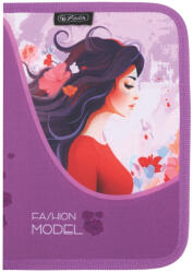 Herlitz Penar neechipat cu 1 fermoar si 2 clape Herlitz 400211234, Motiv Fashion model (400211235) Penar