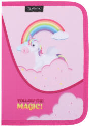 Herlitz Penar neechipat cu 1 fermoar si 2 clape Herlitz 400211237, Motiv Unicorn magic (400211237) Penar