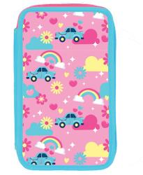 S-Cool Penar neechipat cu 3 fermoare S-COOL SC3300, Motiv Happy Rainbow (SC3300) Penar