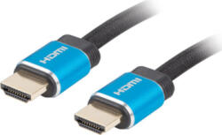 Lanberg Cablu video Lanberg Premium HDMI Male - HDMI Male, v2.0, 1m, negru-albastru (ca-hdmi-p20cu-0010-bk)