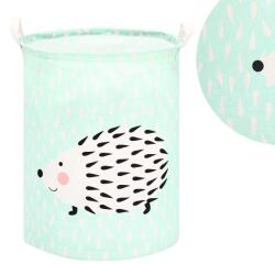 Sersimo Cos depozitare haine sau jucarii, 45x35cm, bumbac si in, 55 l, arici, verde (HA0110)