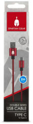 Spartan Gear Cablu Usb Dublu Spartan Gear Tip C 2m Rosu