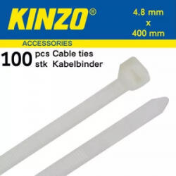  Kábelkötöző 400x4, 8 Fehér Kinzo (33721170) (33721170) - aqua