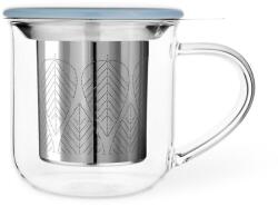 VIVA Чаша за чай с цедка VIVA Minima 400ml, синьо капаче за запарка (1006986) - topmarket