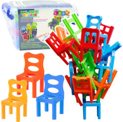 LEAN Toys Egyensúlyozó színes krzések játéka 36 elemmel (22850)