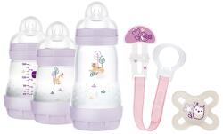 MAM Ajándék újszülött kezdő szett, anti-colic önsterilizáló cumisüvegekkel - Lila