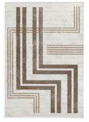 Eurofirany Szőnyeg 80x150 Aura 10 Geometrikus Csíkos Modern fehér barna