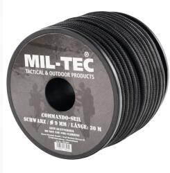 Mil-Tec Commando kötél 30 m x 9 mm - Black (60729)