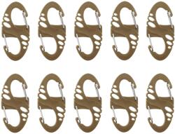 Mil-Tec S-Hook karabiner készlet Coyote - 10 db (67311)