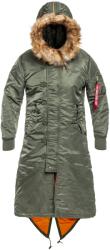 Alpha Industries Long Fishtail női kabát - Sage Green - S (2797810)