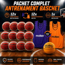 Molten Pachet 12 mingi baschet Molten B7G4050, 12 maieuri reversibile GVR Molten, 1 minge medicinala B7M (12XB7G4050-12XGVR-B7M)