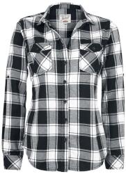 Brandit AMY női flanel ing - White/Black - S (159250)