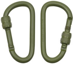 MFH Screw Lock alumínium karabiner 8 cm 2 db - Olive (1045817)