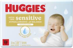 Huggies Extra Care Sensitive Triplo nedves törlőkendő 3x48 db