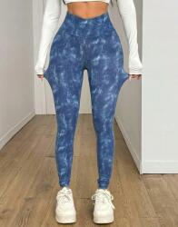 Shein Kék Lábszármelegítő Leggings Tie Dye Mintával, Magas Derekú Petite Shein Xxs