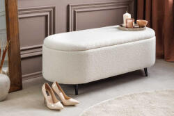Luna Design ülőpad Luna II. 110 cm tárolóhellyel fehér bouclé