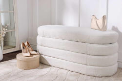 Luna Design ülőpad Luna 113 cm tárolóhellyel fehér bouclé