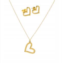 Blingart Ékszer szett aranyozott nyaklánc fülbevaló sebészeti acél Blingart (BZ0061#Z)