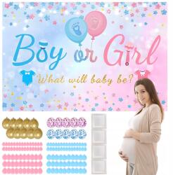 Bedee Party Szett Gender Reveal Rózsaszín Kék Lufik Szalvéta Dekoráció