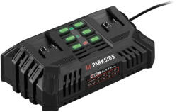 Parkside ® PDSLG 20 B1 Dupla akkumulátor gyorstöltő 20 V 2 x 4, 5 A (505112)