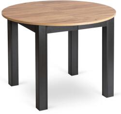  HARRY kihúzható kerek étkezőasztal 102-142 cm, craft tölgy/fekete