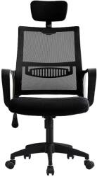 ProCart Scaun ergonomic rotativ, inaltime reglabila, tetiera integrata, mesh si burete, 48.5x50x118 cm, negru (SET920H)