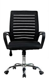 ProCart Scaun ergonomic de birou, inaltime reglabila 87-97 cm, rotativ, baza otel cromat, manere, negru (SETBY011)